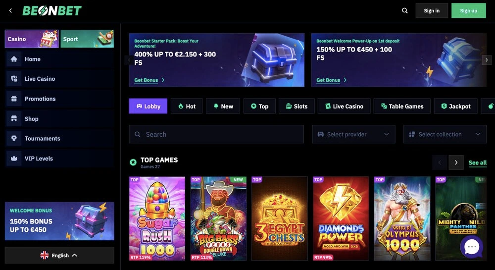 beonbet-casino-homepage